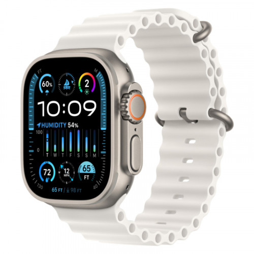 Apple Watch Ultra 2023 GPS + Cellular, (корпус из титана, ремешок Ocean белого цвета) 49mm